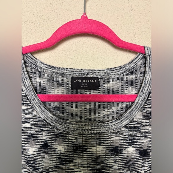 Lane Bryant Heather Black Cutout Front Ribbed Short Sleeve Sweater Dress 26/28 - Picture 4 of 10